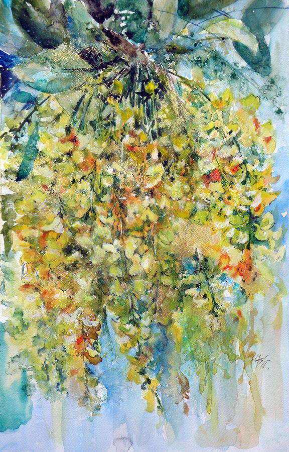 Yellow acacia Painting by Kovacs Anna Brigitta