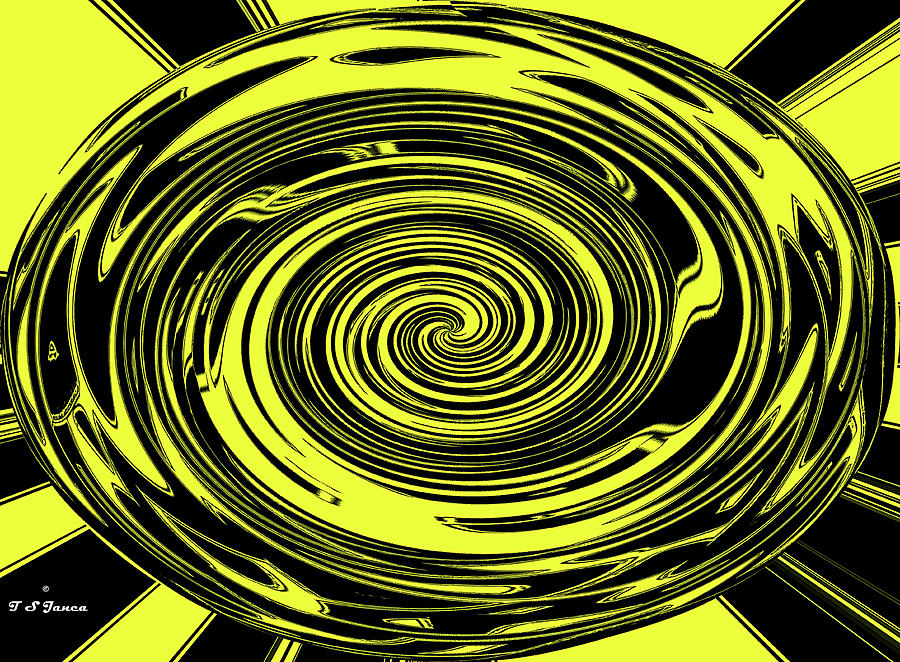 Yellow and Black Abstract #4 Digital Art by Tom Janca
