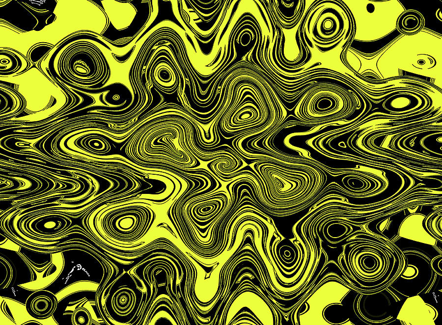 Yellow and Black Abstract #5 Digital Art by Tom Janca