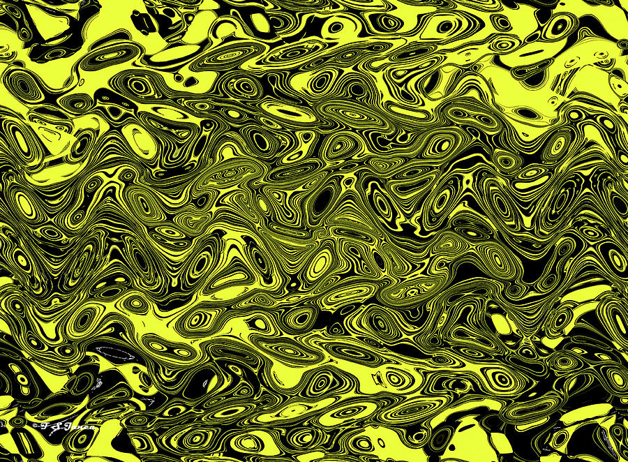 Yellow and Black Abstract #6 Digital Art by Tom Janca