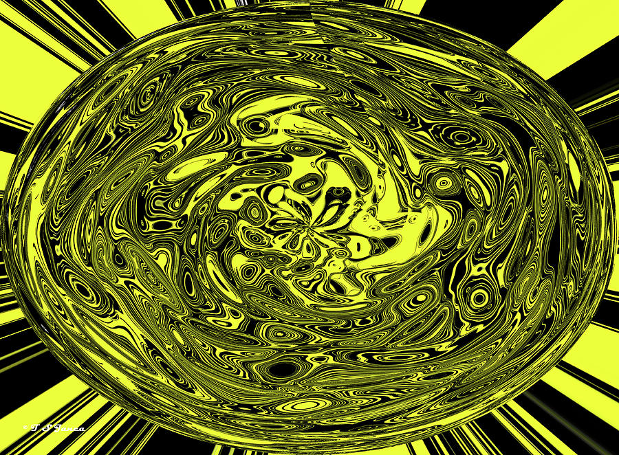 Yellow and Black Abstract #7 Digital Art by Tom Janca