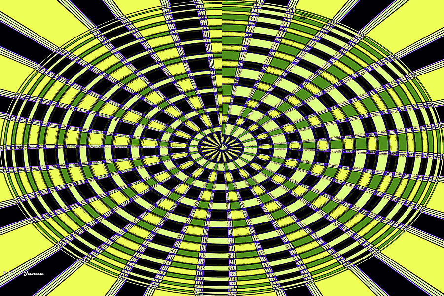 Yellow And Black Ovoid Abstract Digital Art by Tom Janca