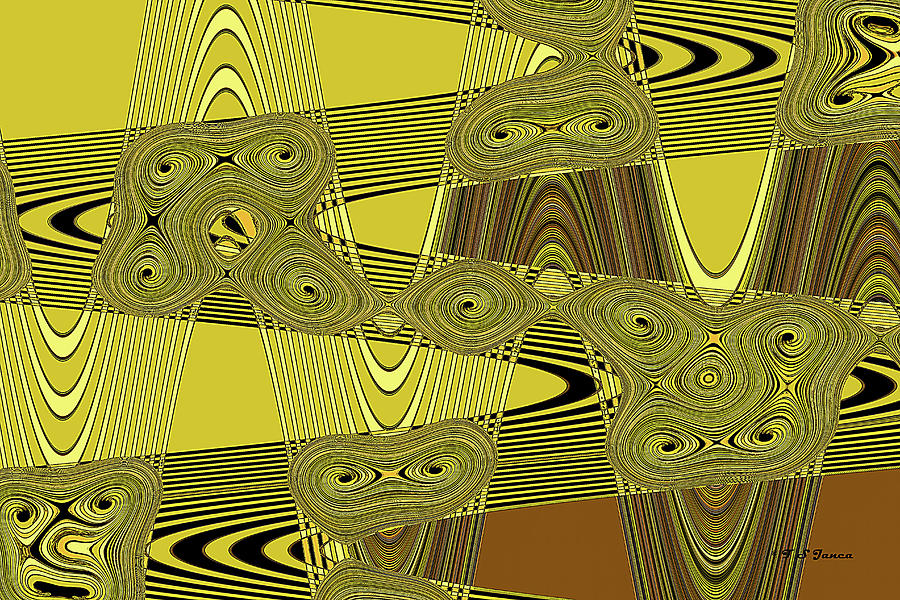 Yellow And Black Wave Intersect Digital Art by Tom Janca