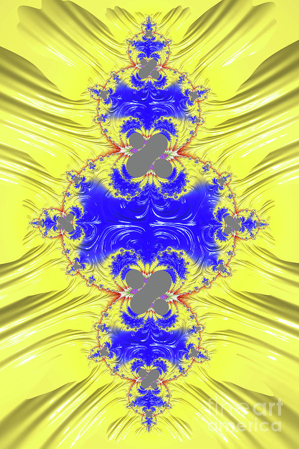 Yellow And Blue Abstract Digital Art by Steve Purnell