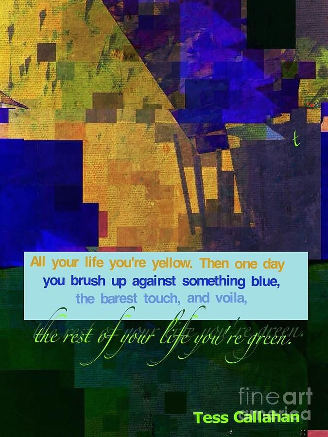 Yellow and blue Digital Art by Cooky Goldblatt