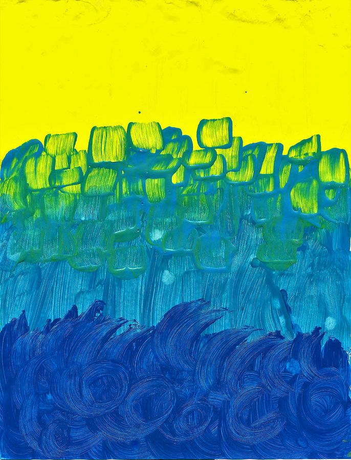 Yellow and Blue Painting by Martin Cline