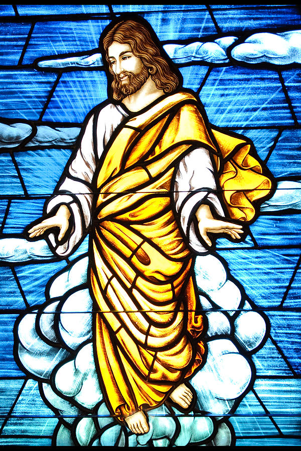 Yellow and Blue Stained Glass Photograph by Munir Alawi