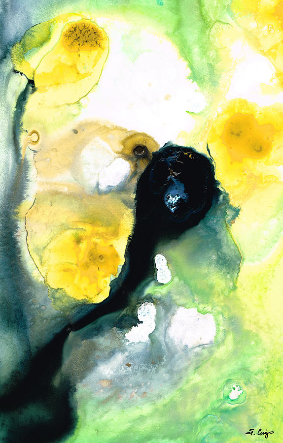 Yellow And Green Abstract Art - Into The Light - Sharon Cummings Painting by Sharon Cummings