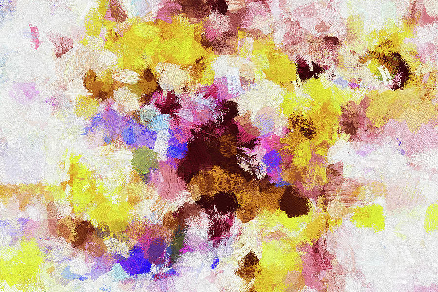 Yellow and Pink Abstract Painting Painting by Inspirowl Design