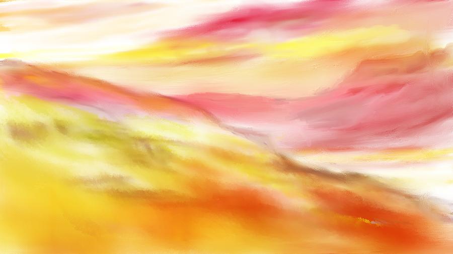 Yellow and red landscape Digital Art by David Lane