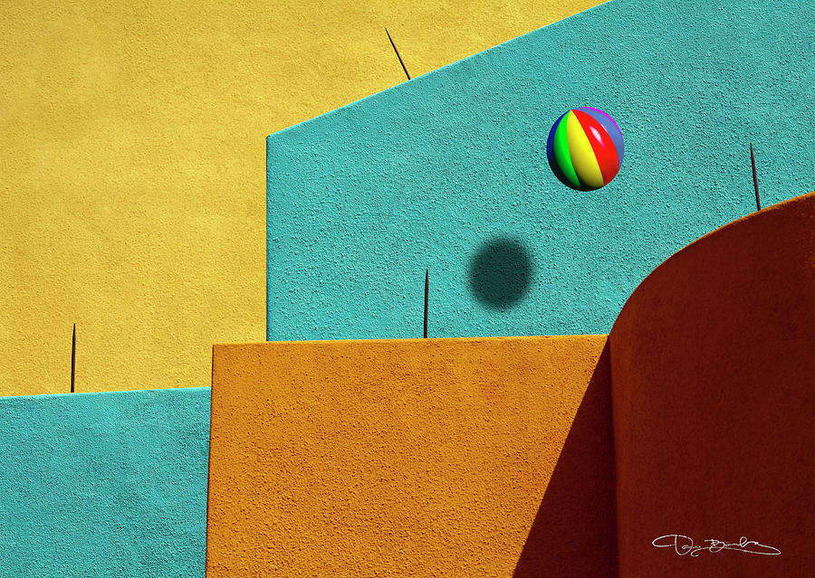 Yellow And Turquoise Walls With Beach Ball And Spikes Photograph by Dan Barba