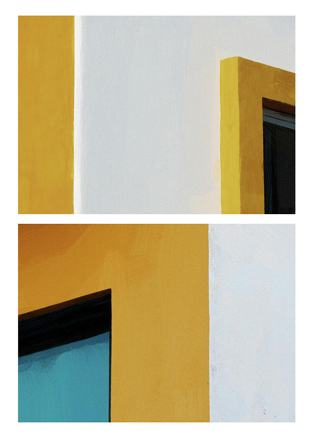 Abstract Digital Art - Yellow and White Adobe by Doug Matthews