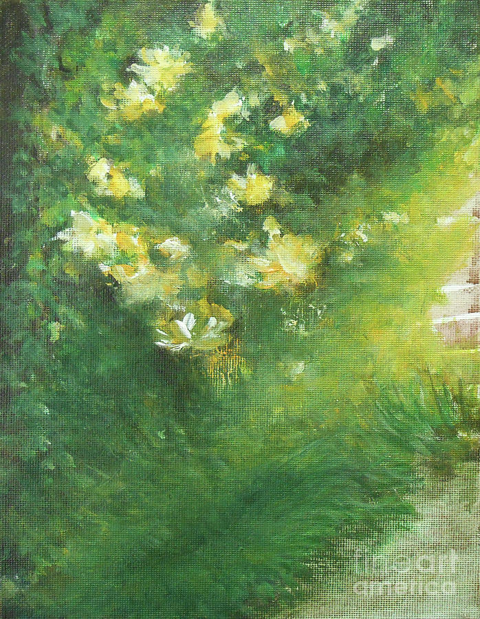 Yellow and White Painting by Jane See