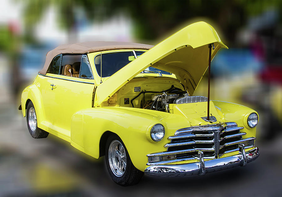 Yellow Antique Restored Automobile Photograph by Bob Slitzan