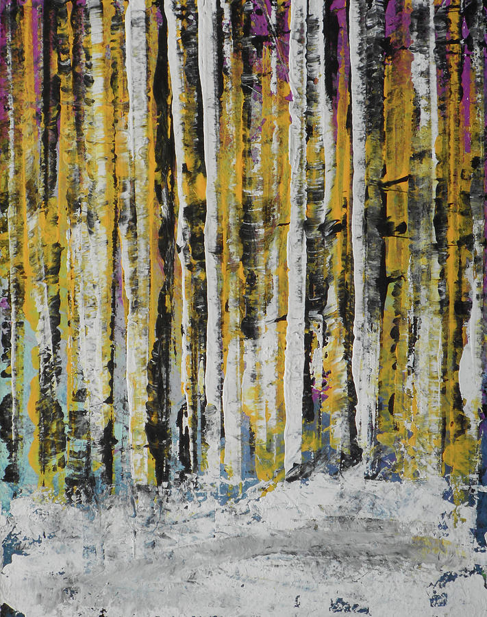 Yellow Aspens Painting by Rhodes Rumsey