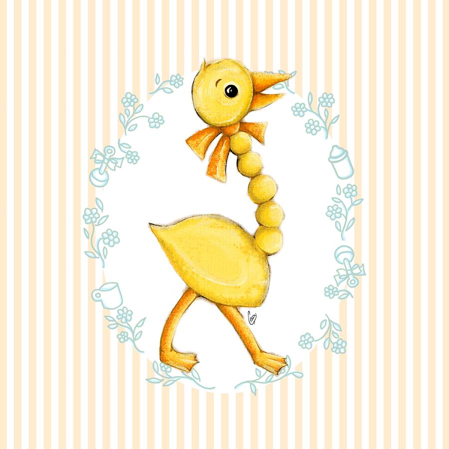 Yellow Baby Duck Digital Art by Cindy Garber Iverson