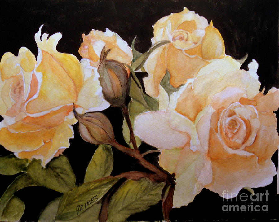 Yellow beauties in Garden Painting by Carol Grimes