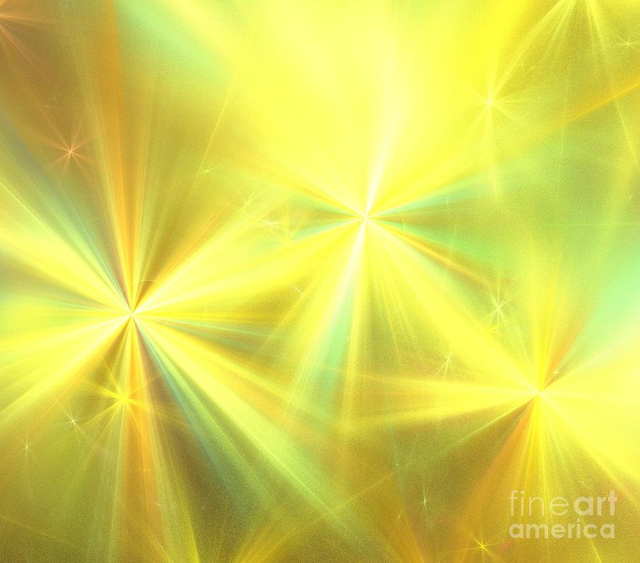 Abstract Digital Art - Yellow Beige Wishes by Kim Sy Ok