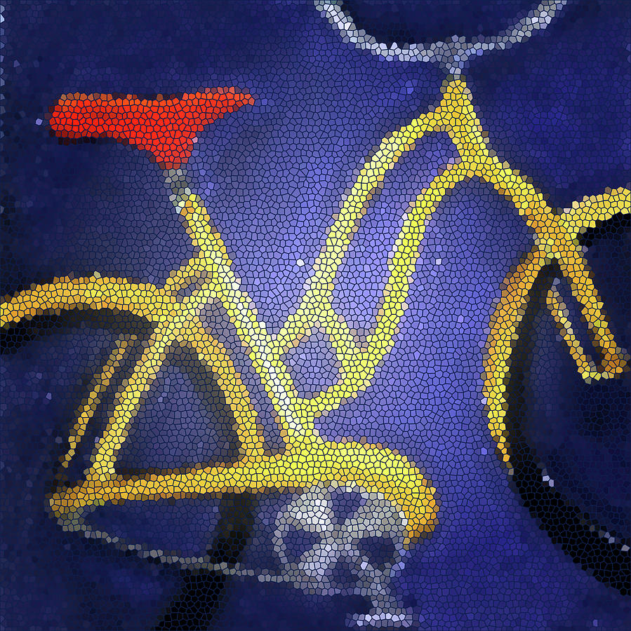Yellow Bicycle Painting by Katy Hawk