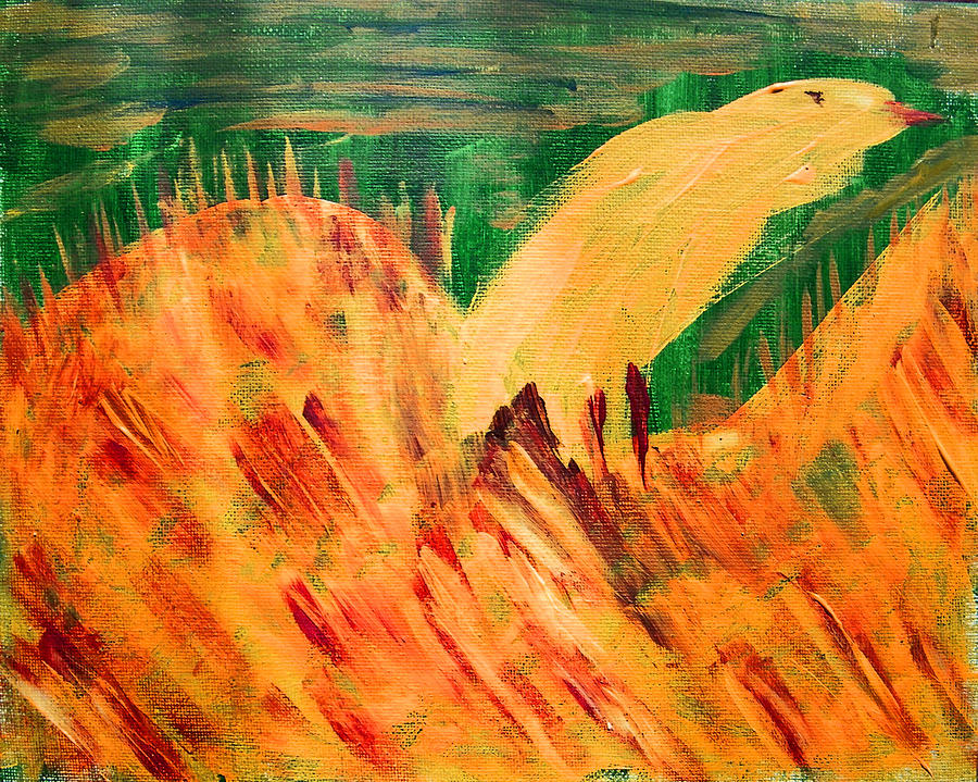 Abstract Painting - Yellow Bird by Lenore Senior