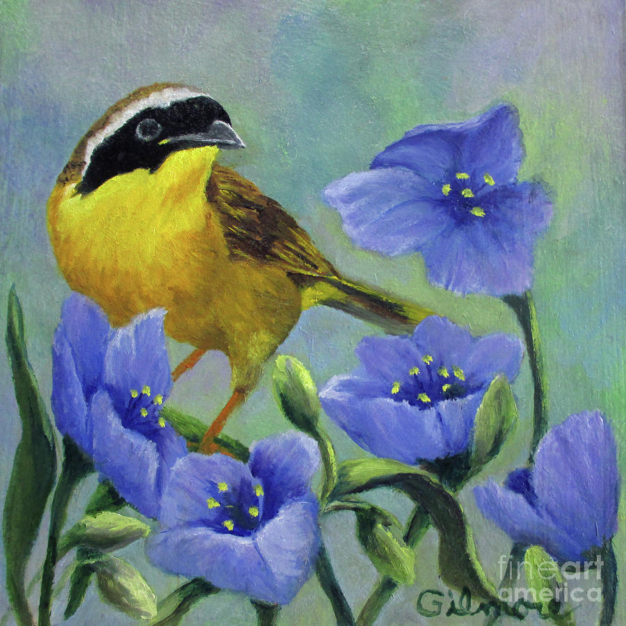 Yellow Bird Painting by Roseann Gilmore