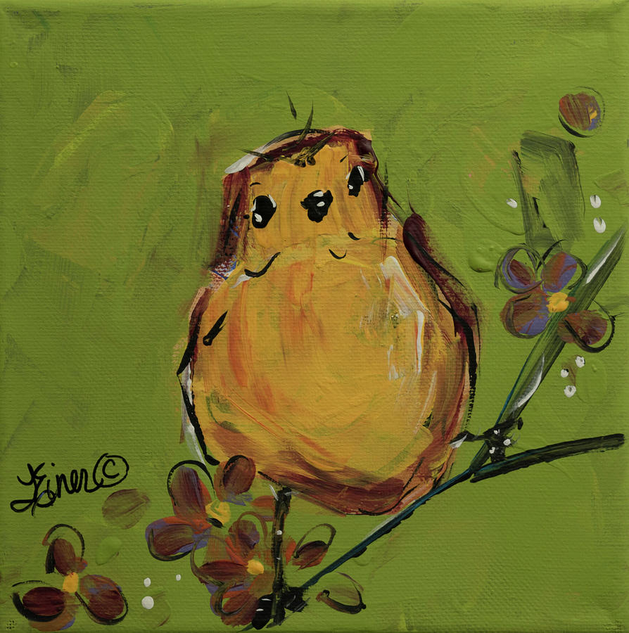 Yellow Bird Painting by Terri Einer