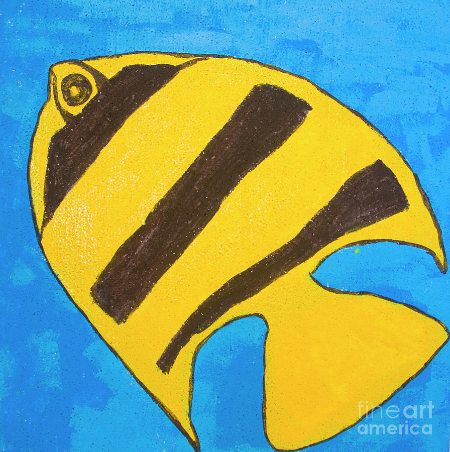 Yellow-black fish, painting Painting by Irina Afonskaya