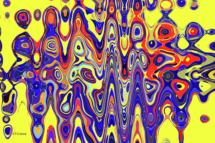 Yellow Blue Red And Green Abstract Digital Art by Tom Janca