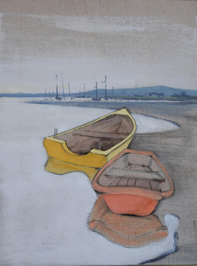 Yellow Boat 1 Painting by Amy Bernays