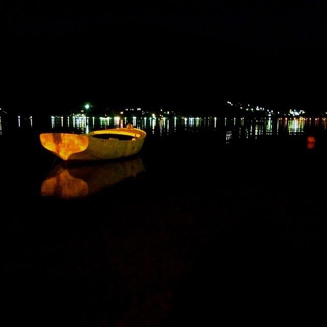 Boat Photograph - Yellow Boat In Kotor Bay #visitkotor by Neodrax M W
