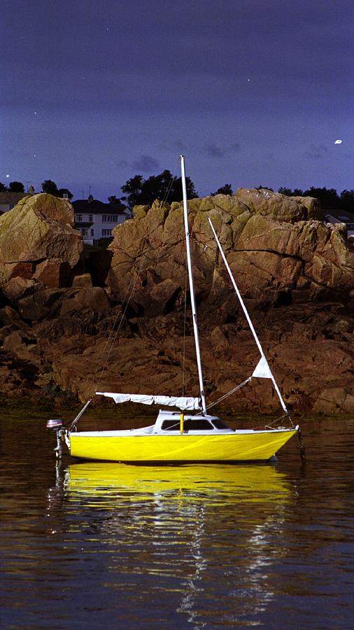 Yellow Yacht Photograph by Philip de la Mare