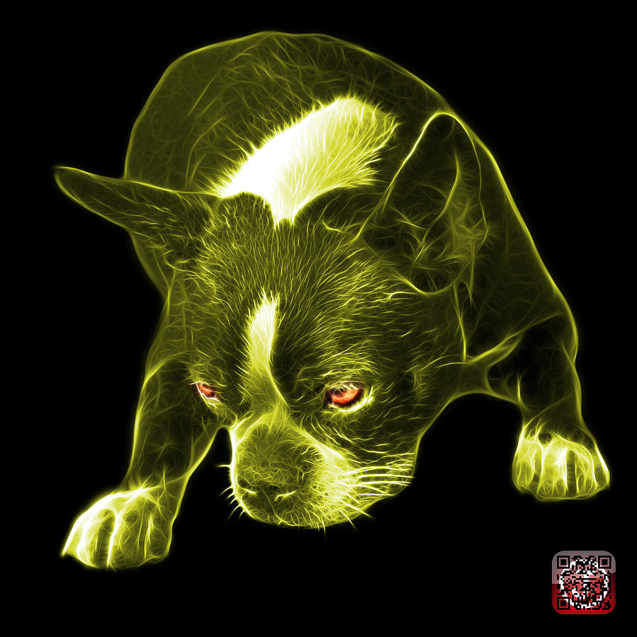 Yellow Boston Terrier Art - 8384 - BB Mixed Media by James Ahn