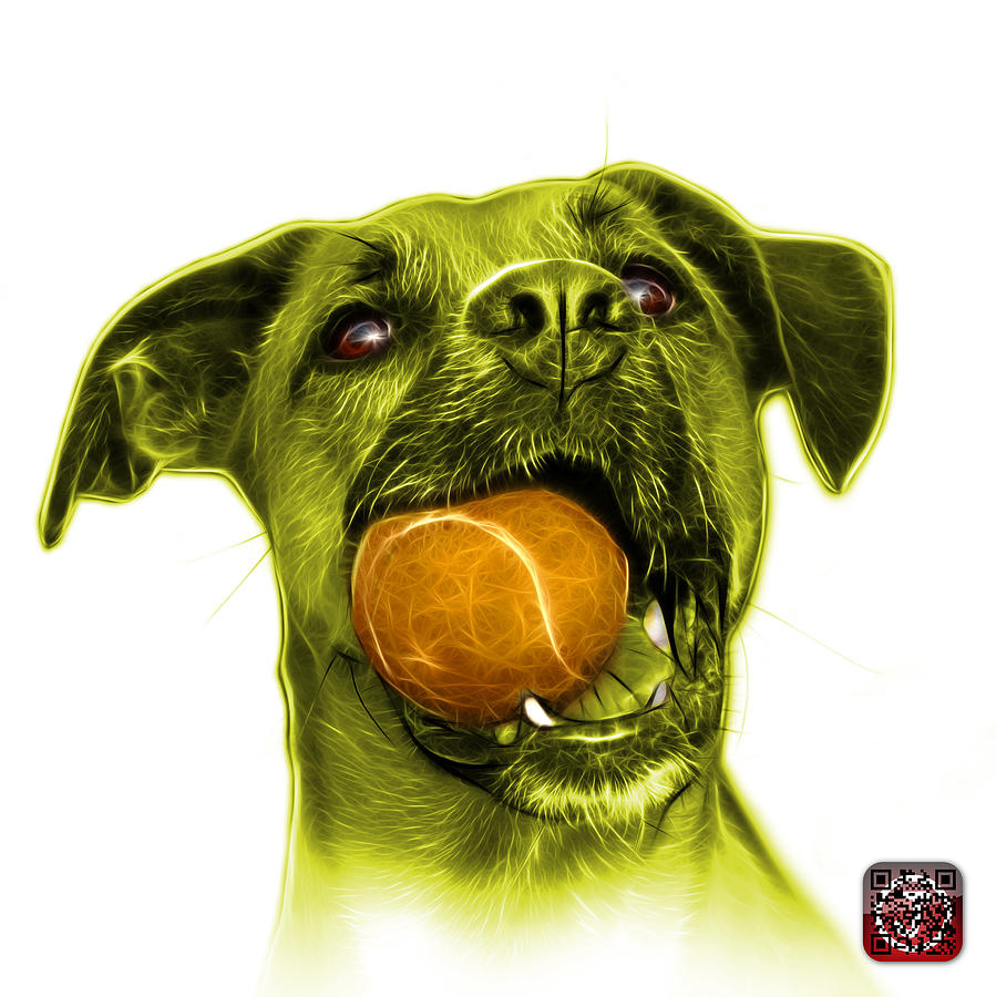 Yellow Boxer Mix Dog Art - 8173 - WB Mixed Media by James Ahn