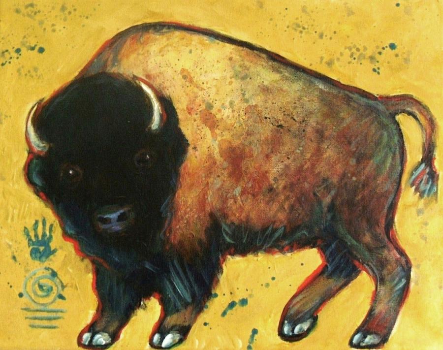 Yellow Buffalo Painting by Carol Suzanne Niebuhr