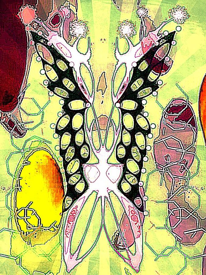 Yellow Butterfly Digital Art by Cooky Goldblatt