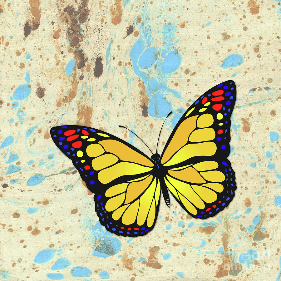 Yellow butterfly design. Digital Art by Gaspar Avila
