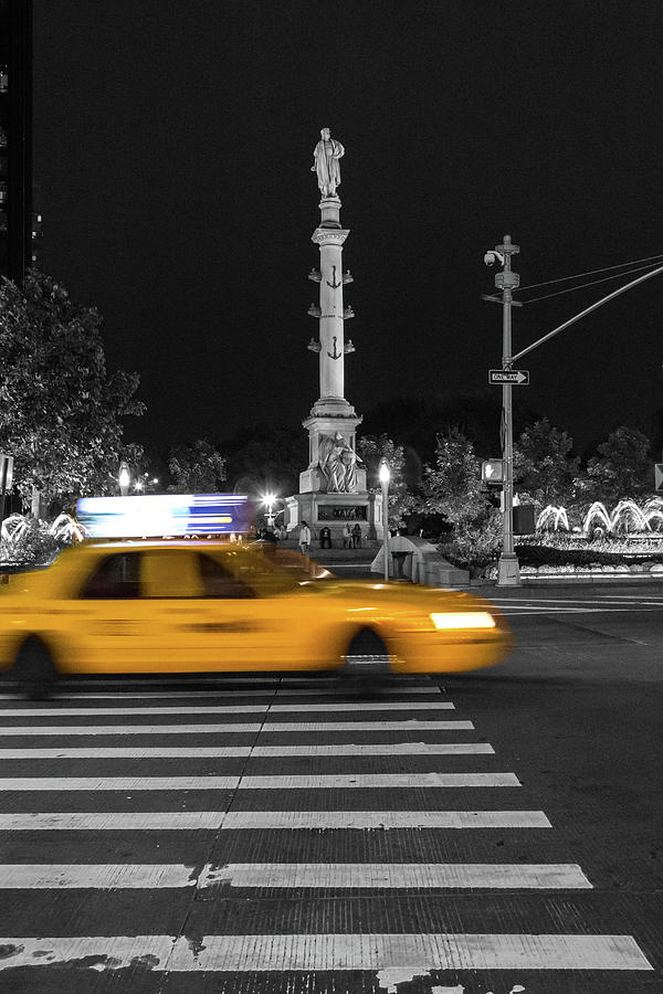Yellow Cab Columbus >> Yellow Cab At Columbus Circle New York At Night 3 By Art Calapatia Yellow Cab Columbus >> Yellow Cab At Columbus Circle New York At Night 3 By Art Calapatia