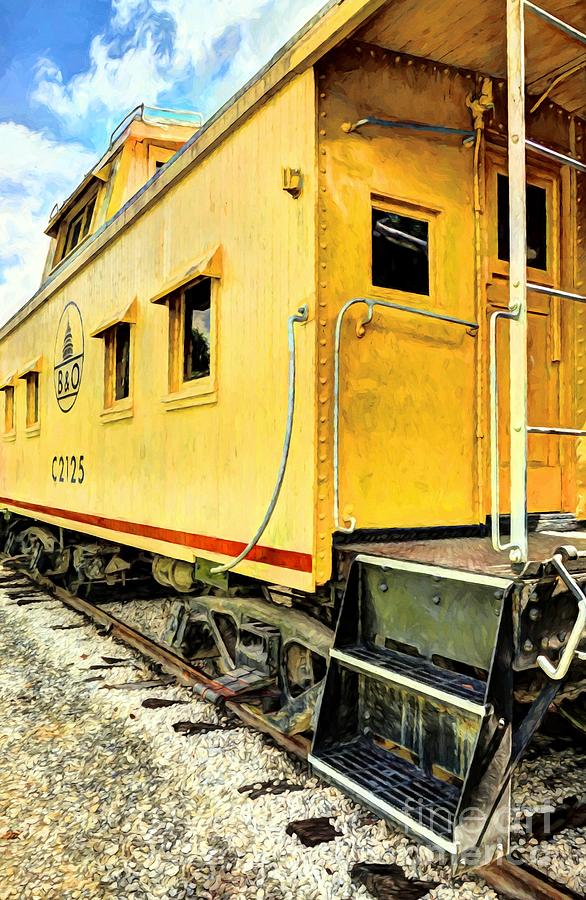 Yellow Caboose Photograph by Mel Steinhauer