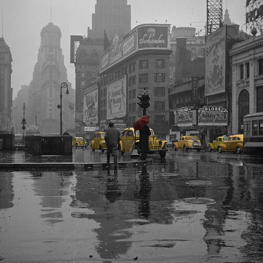 Times Square Photograph - Yellow Cabs New York by Andrew Fare