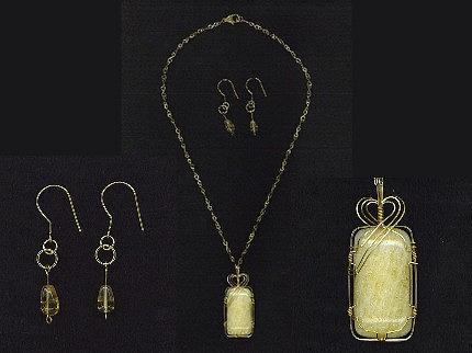 wire citrine earring 14k wrapped filled pendant beads yellow gold darlene ryer jewelry