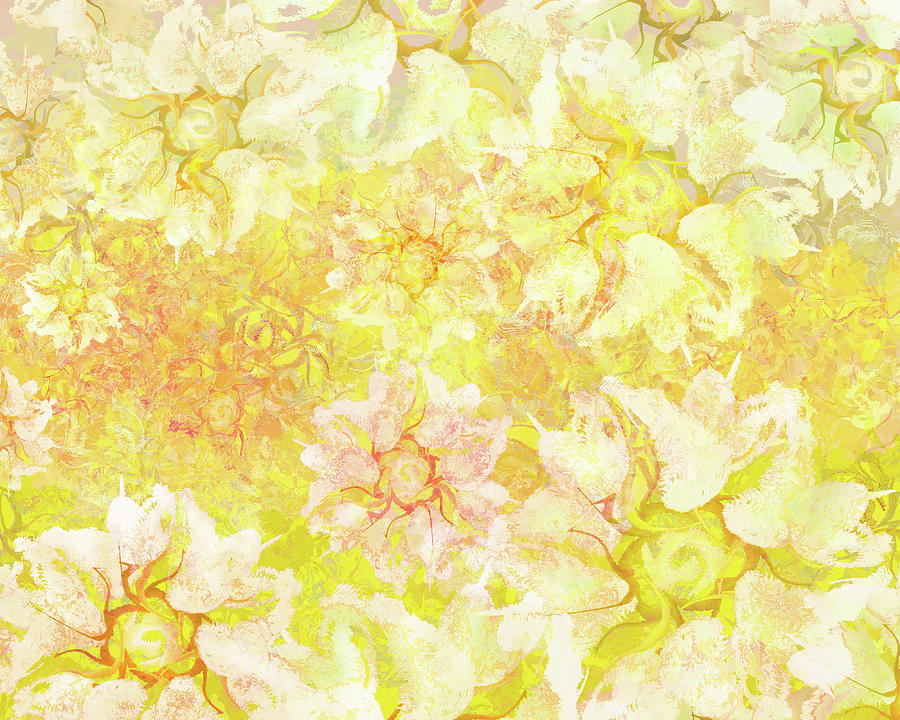 Yellow Camellia Hedges Digital Art by Kristin Doner Yellow Camellia Hedges Digital Art by Kristin Doner
