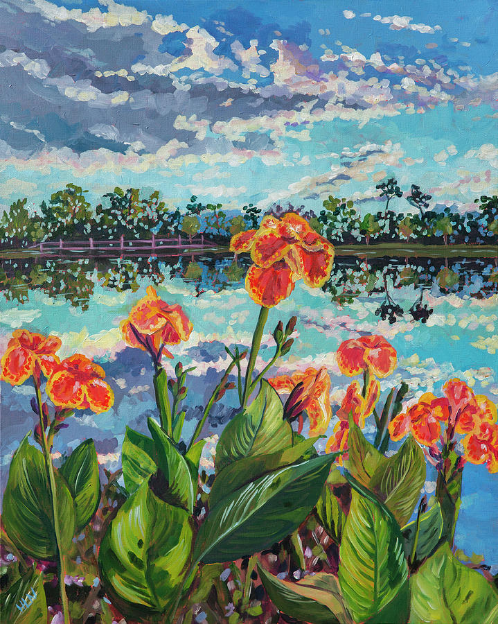 Yellow Canna Lilies-Celebration Painting by Heather Nagy