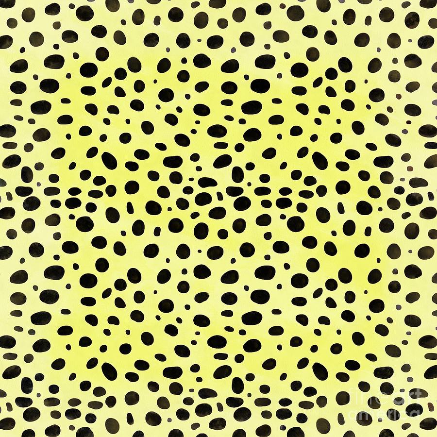 Yellow Cheetah Animal Print Square Painting by Edward Fielding