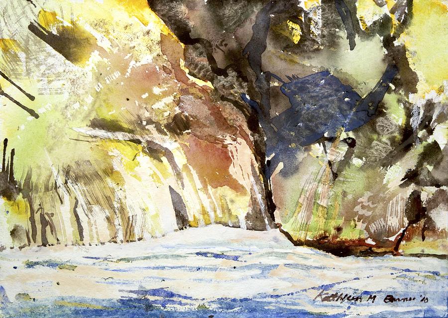 Yellow Cliffs Painting by Kathleen Barnes
