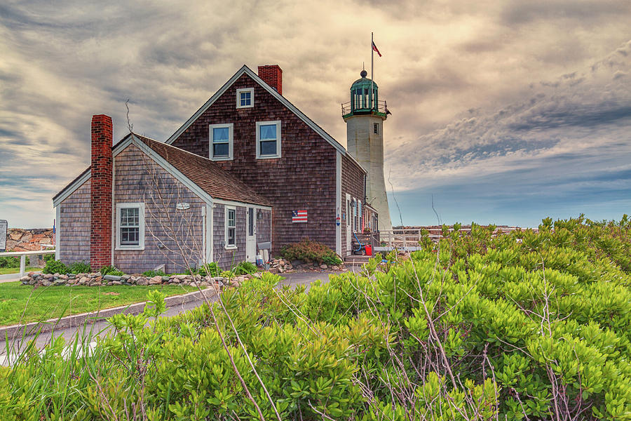Yellow Clouds over Scituate Lighthouse Photograph by Brian MacLean