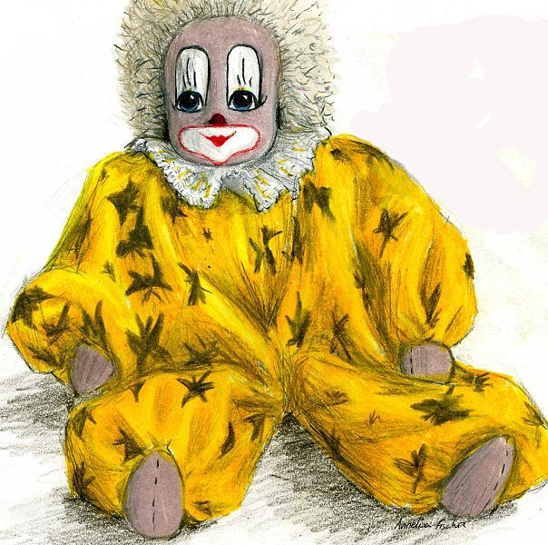 Yellow Clown Drawing - Yellow Clown   by Annelisa Fischer
