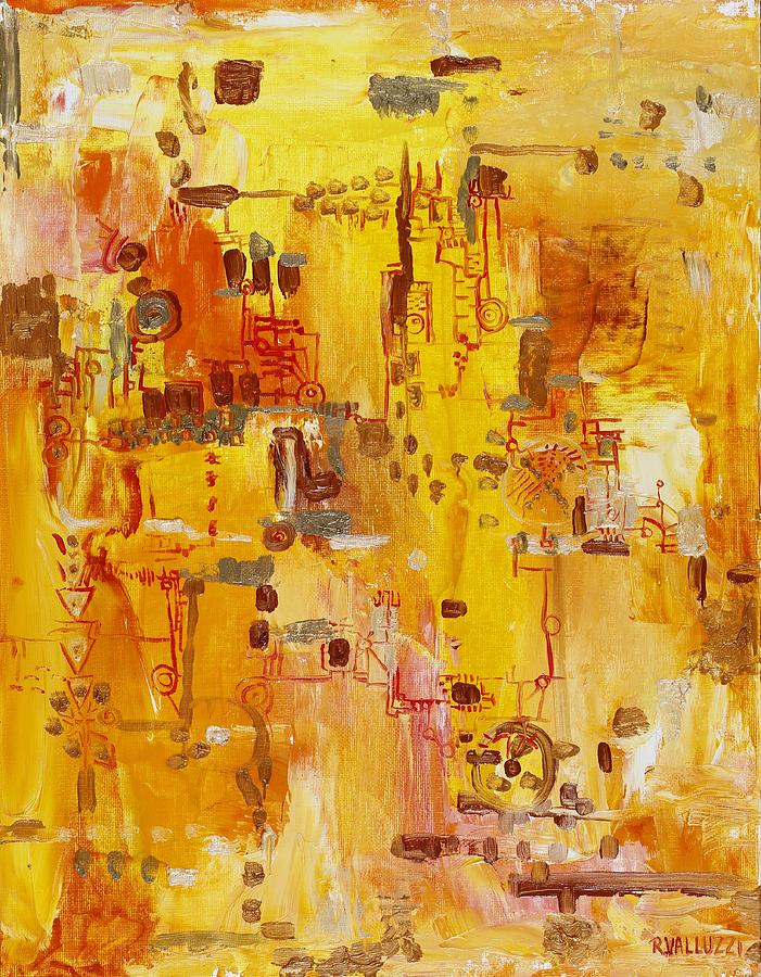 Abstract Painting - Yellow Conundrum by Regina Valluzzi