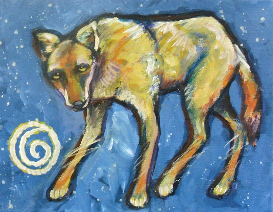 Yellow Coyote Painting by Carol Suzanne Niebuhr