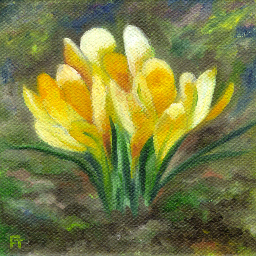 Yellow Crocus Painting by FT McKinstry