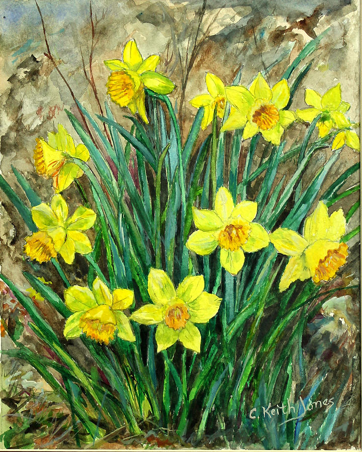 Yellow Daffodils Painting by C Keith Jones - Fine Art America